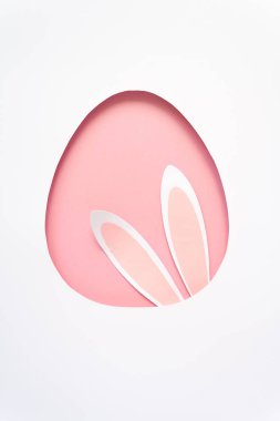 Yumurta, tavşan ile Happy Easter tebrik kartı.