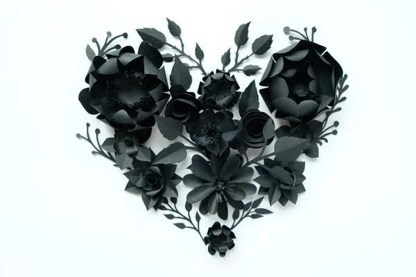 Siyah kağıt çiçekler, çiçek arka plan, gelin buketi, düğün, quilling, Sevgililer Günü tebrik kartı, kalp şekli