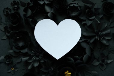 Siyah kağıt çiçekler, çiçek arka plan, gelin buketi, düğün, quilling, Sevgililer Günü tebrik kartı, kalp şekli