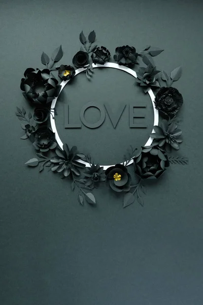 Black paper flowers, floral background, bridal bouquet, wedding, quilling, Round frame