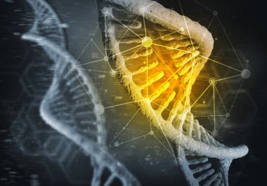 Dna molekülü araştırma kavramı ile arka plan görüntüsü