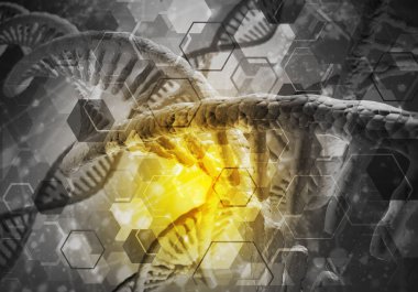 Dna molekülü araştırma kavramı ile arka plan görüntüsü