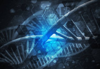 Dna molekülü araştırma kavramı ile arka plan görüntüsü