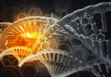 Dna molekülü araştırma kavramı ile arka plan görüntüsü
