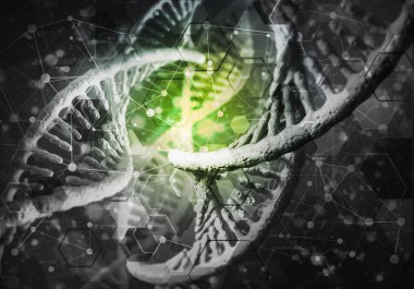 Dna molekülü araştırma kavramı ile arka plan görüntüsü