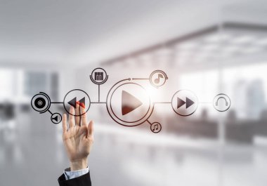 Simgesi ekranda kullanıcı panelinin dokunmadan işkadını el