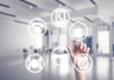 Simgesi ekranda kullanıcı panelinin dokunmadan işkadını el
