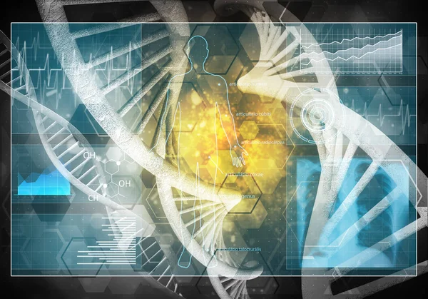 Media Medicine Background Image Dna Research Concept Renderizado — Foto de Stock