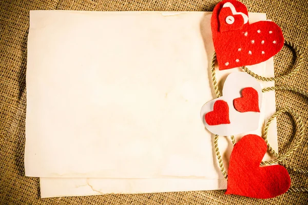 Handgemaakte Liefde Harten Vellen Blanco Papier — Stockfoto