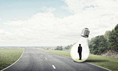 Ampulün içindeki iş adamı