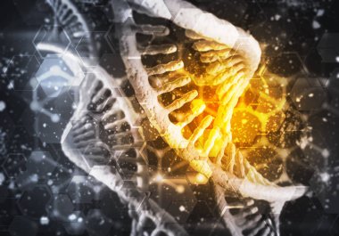 Dna molekülü araştırma kavramı ile arka plan görüntüsü