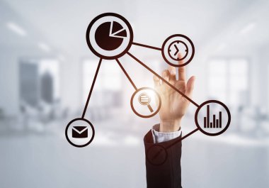 Simgesi ekranda kullanıcı panelinin dokunmadan işkadını el