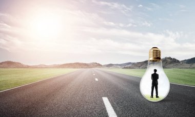 Ampulün içindeki iş adamı