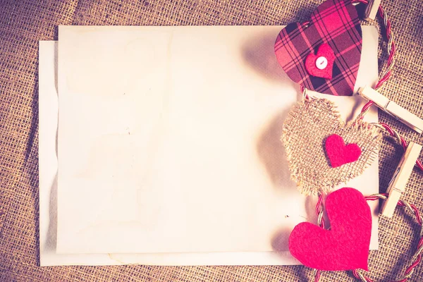 Handmade Love Hearts Sheets Blank Paper — Stock Photo, Image