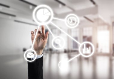 Simgesi ekranda kullanıcı panelinin dokunmadan işkadını el
