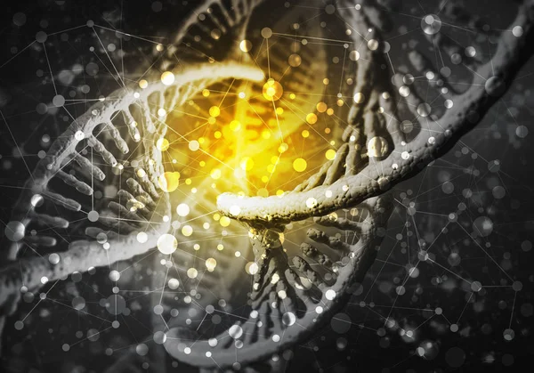 Achtergrondbeeld Met Dna Molecuul Onderzoeksconcept Weergave — Stockfoto