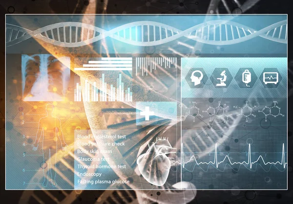 Media Medicine Background Image Dna Research Concept Rendering — Stock Photo, Image