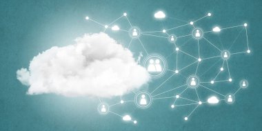 Arka plan resmi sosyal bağlantı ve duvardaki ağ kavramı ile