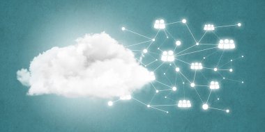 Arka plan resmi sosyal bağlantı ve duvardaki ağ kavramı ile