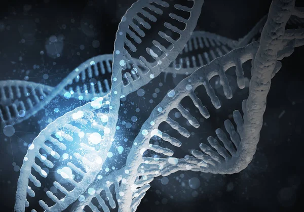 Immagine Sfondo Con Concetto Ricerca Sulle Molecole Dna Rendering — Foto Stock