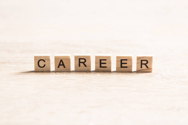Business concept with word career collected of wooden elements with the letters