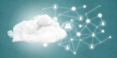 Arka plan resmi sosyal bağlantı ve duvardaki ağ kavramı ile