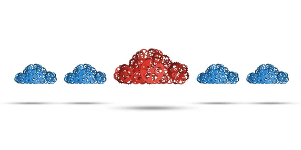 Cloud Computing Networking Pokazano Jak Koła Zębate Koła Zębate Silnika — Zdjęcie stockowe