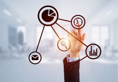 Simgesi ekranda kullanıcı panelinin dokunmadan işkadını el