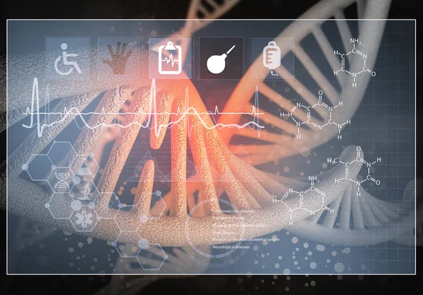 Media Medicin Bakgrundsbild Som Dna Forskning Begrepp Rendering — Stockfoto