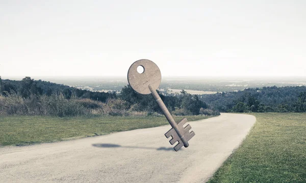 Key Stone Figure Symbol Access Outdoor Natural Landscape — Stock Photo, Image