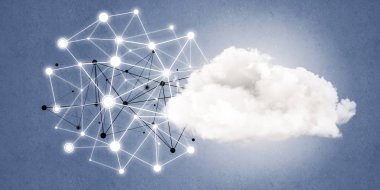 Arka plan görüntüsü ile sosyal bağlantı ve ağ kavramı mavi duvar