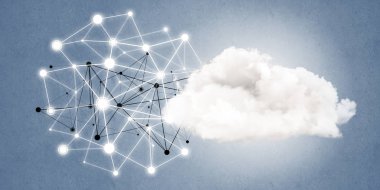 Arka plan görüntüsü ile sosyal bağlantı ve ağ kavramı mavi duvar