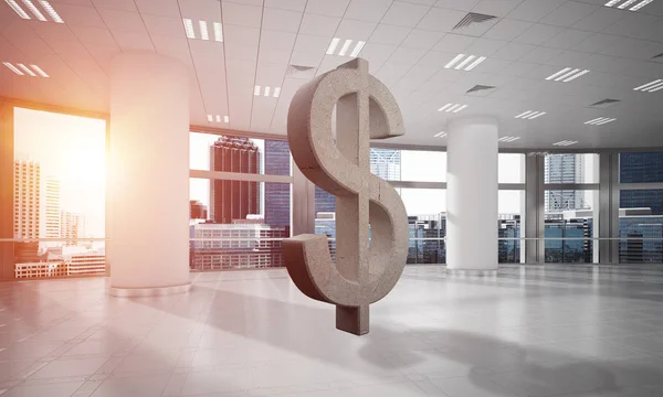 Symbol Dolaru Stone Moderních Kancelářských Interiérů Jako Znak Měny Vykreslování — Stock fotografie