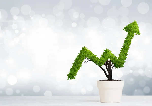 Kleine Plant Pot Vorm Van Groeiende Grafiek — Stockfoto