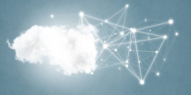 Arka plan görüntüsü ile sosyal bağlantı ve ağ kavramı mavi duvar