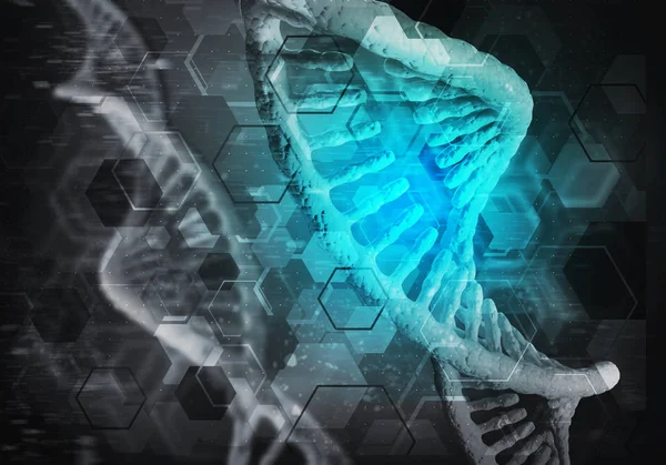 Immagine Sfondo Con Concetto Ricerca Sulle Molecole Dna Rendering — Foto Stock