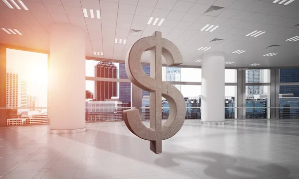 Symbol Dolaru Stone Moderních Kancelářských Interiérů Jako Znak Měny Vykreslování — Stock fotografie
