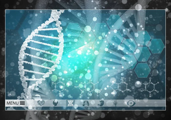 Dna 개념으로 미디어 이미지입니다 렌더링 — 스톡 사진