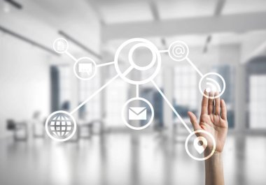 Simgesi ekranda kullanıcı panelinin dokunmadan işkadını el