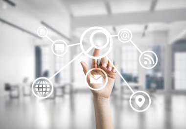 Simgesi ekranda kullanıcı panelinin dokunmadan işkadını el