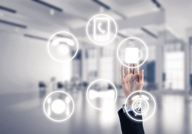 Simgesi ekranda kullanıcı panelinin dokunmadan işkadını el