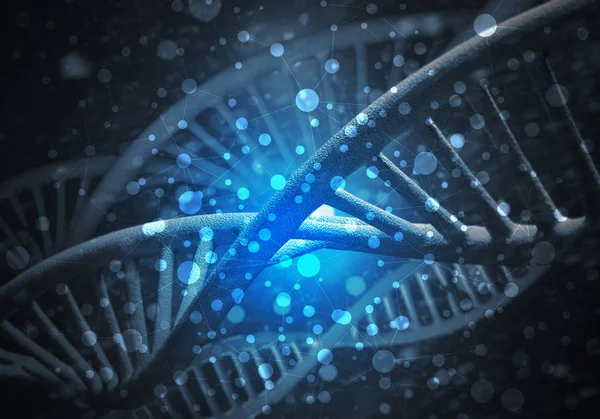 Achtergrondbeeld Met Dna Molecuul Onderzoeksconcept Weergave — Stockfoto