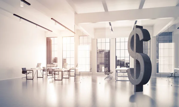 Taş Doları Sembol Modern Ofis Para Birimi Işareti Olarak Render — Stok fotoğraf