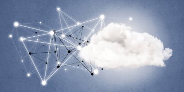 Arka plan görüntüsü ile sosyal bağlantı ve ağ kavramı mavi duvar