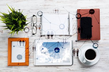 Ağ ve sosyal iletişim kavramları.