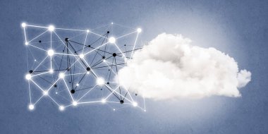 Arka plan görüntüsü ile sosyal bağlantı ve ağ kavramı mavi duvar