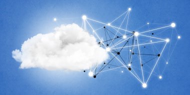 Arka plan görüntüsü ile sosyal bağlantı ve ağ kavramı mavi duvar