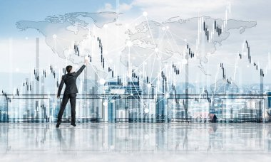 Toplumsal bağlantı ve ağ kurma kavramını çizen işadamlarının arka görünümü