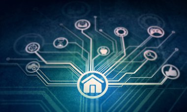 Sosyal etkileşim ve bağlantı kavramına sahip dijital arkaplan