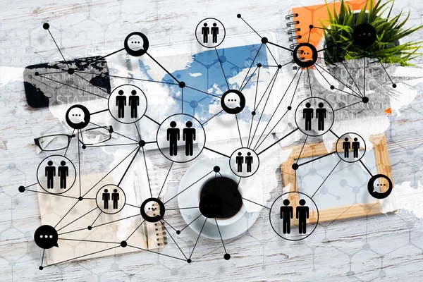Conexão social e conceitos de rede . — Fotografia de Stock